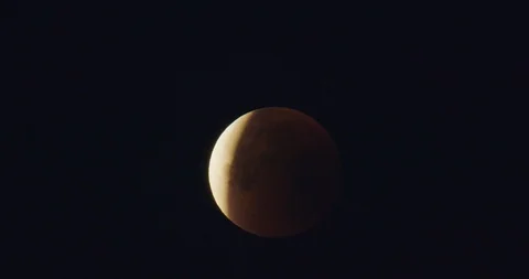 Lunar Eclipse as seen in Los Angeles, California Stock Footage 99158795