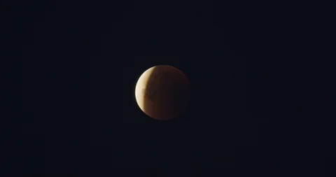 Lunar Eclipse as seen in Los Angeles, California Stock Footage 99158823