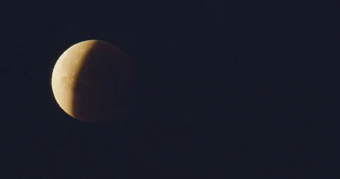 Lunar Eclipse as seen in Los Angeles, California Stock Footage 99159044