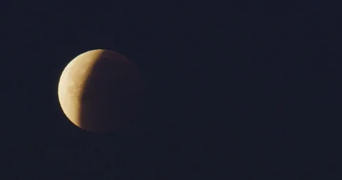 Lunar Eclipse as seen in Los Angeles, California Stock Footage 99159066