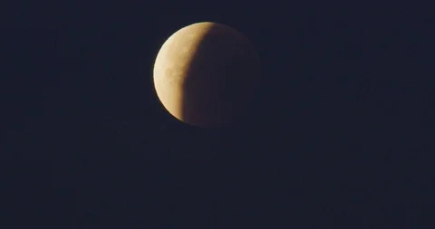 Lunar Eclipse as seen in Los Angeles, California Stock Footage 99159086
