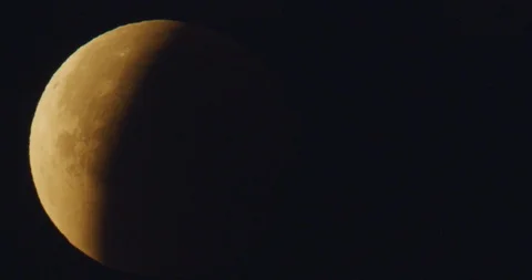 Lunar Eclipse as seen in Los Angeles, California Stock Footage 99159092