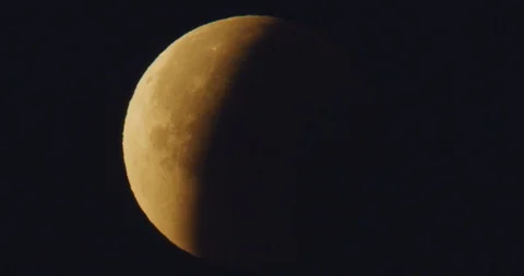 Lunar Eclipse as seen in Los Angeles, California Stock Footage 99159095