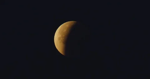 Lunar Eclipse as seen in Los Angeles, California Stock Footage 99159128