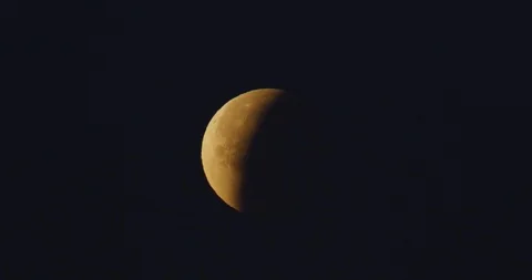 Lunar Eclipse as seen in Los Angeles, California Stock Footage 99159149