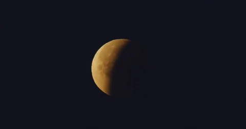 Lunar Eclipse as seen in Los Angeles, California Stock Footage 99159159