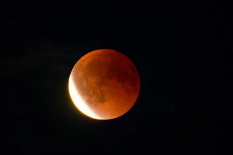 Lunar Eclipse on September 7, 2025 Captured from Kollund, Denmark at 1200mm Stock Photos