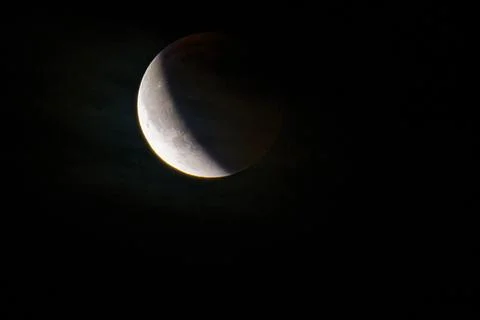 Lunar Eclipse on September 7, 2025 Captured from Kollund, Denmark at 1200mm Fotos Stock