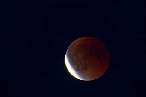 Lunar Eclipse on September 7, 2025 Captured from Kollund, Denmark at 1200mm Fotos Stock