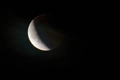 Lunar Eclipse on September 7, 2025 Captured from Kollund, Denmark at 1200mm Fotos Stock