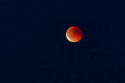 Lunar Eclipse on September 7, 2025 Captured from Kollund, Denmark at 365mm Fotos Stock