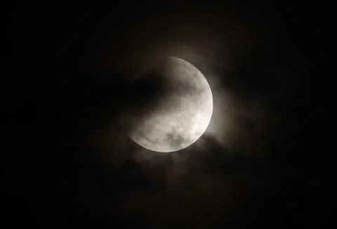 Lunar eclipse in Spain, August 28, 2026, Barcelona Stock Photos