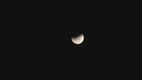Lunar Eclipse. Super Blue Blood Moon crossing the Earth's shadow Stock Footage 85293995