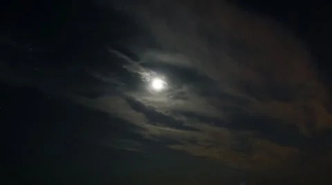 Lunar Eclipse Timelapse 04 Beach HD 24fps Stock Footage