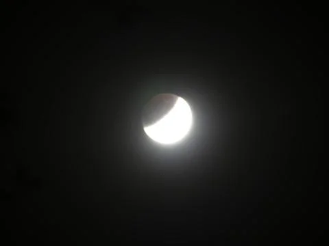 Lunar Eclipse. View of the moon. Fotos Stock