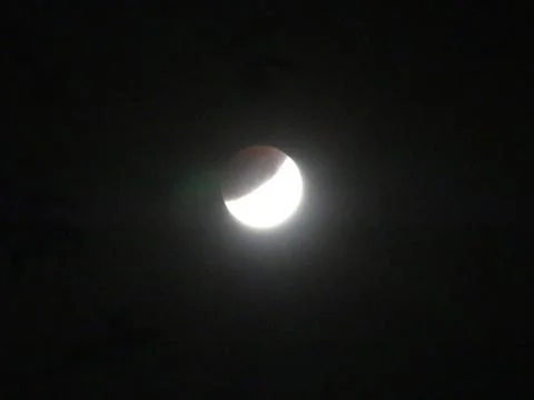 Lunar Eclipse. View of the moon. Fotos Stock