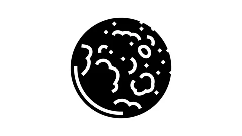 Lunar eclipse weather natural phenomena glyph icon animation Stock Footage 326147006