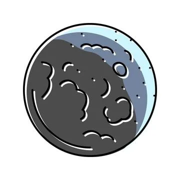 Lunar eclipse weather natural phenomena color icon vector illustration イラスト素材