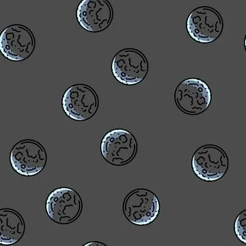 Lunar eclipse weather natural phenomena vector seamless pattern 스톡 일러스트
