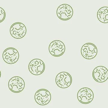 Lunar eclipse weather natural phenomena line seamless pattern Stockillustratie