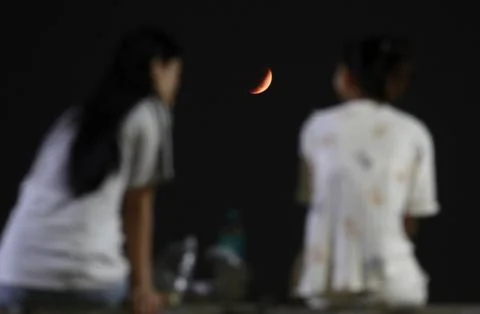 Lunar eclipse in Yangon, Myanmar - 03 Mar 2026 Stock Photos