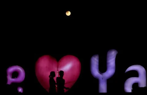 Lunar eclipse in Yangon, Myanmar - 03 Mar 2026 Stock Photos