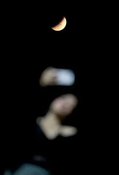 Lunar eclipse in Yangon, Myanmar - 03 Mar 2026 Stock Photos