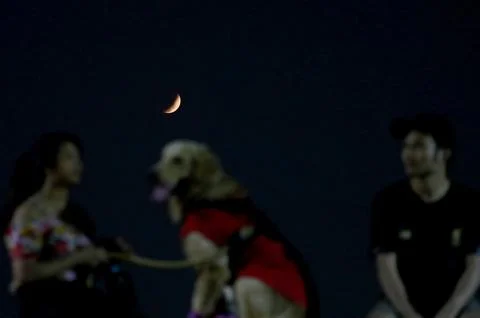 Lunar eclipse in Yangon, Myanmar - 03 Mar 2026 Stock Photos