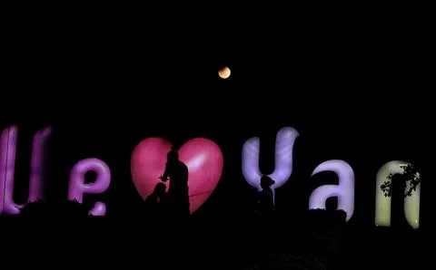 Lunar eclipse in Yangon, Myanmar - 03 Mar 2026 Stock Photos