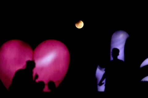 Lunar eclipse in Yangon, Myanmar - 03 Mar 2026 Stock Photos