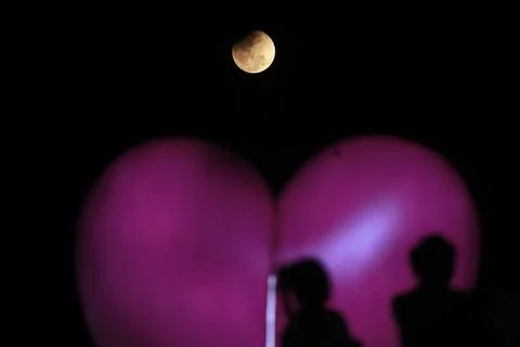 Lunar eclipse in Yangon, Myanmar - 03 Mar 2026 Stock Photos