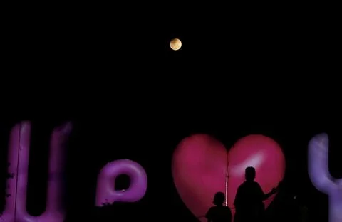 Lunar eclipse in Yangon, Myanmar - 03 Mar 2026 Stock Photos