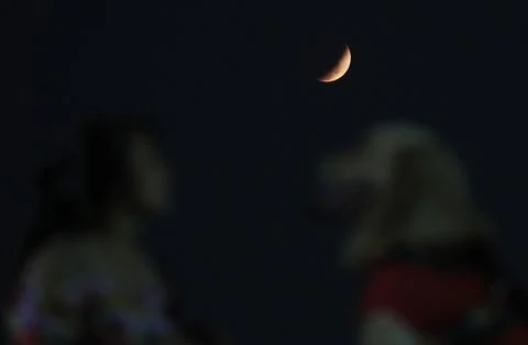 Lunar eclipse in Yangon, Myanmar - 03 Mar 2026 Stock Photos