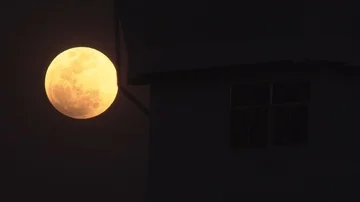 Lunar eclipse,Blue Blood Moon Eclipse in 2018. Stock Footage 85623159