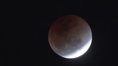 Lunar eclipse,Blue Blood Moon Eclipse in 2018. Stock Footage 85627189