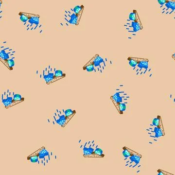 Lunar exploration space exploration isometric icon seamless pattern Illustrazione stock