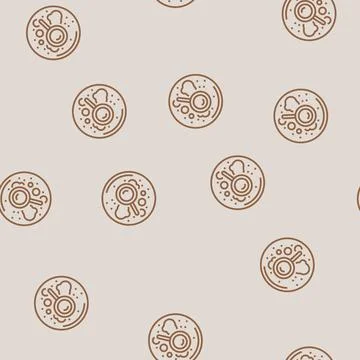 Lunar exploration space exploration line seamless pattern Stock Illustration