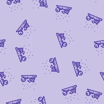 Lunar exploration space exploration line vector seamless pattern Stock Illustration