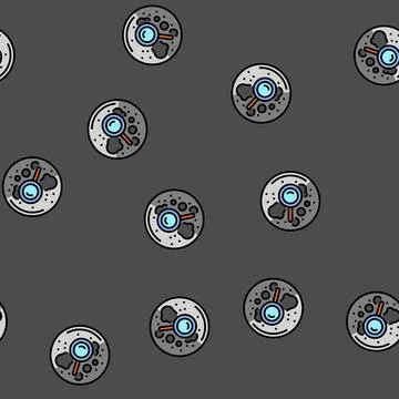 Lunar exploration space exploration vector seamless pattern Stockillustratie