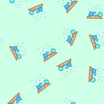 Lunar exploration space exploration vector seamless pattern Stock Illustration