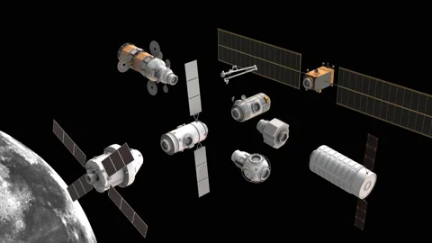 Lunar Gateway Module - txt 库存影片 163988966