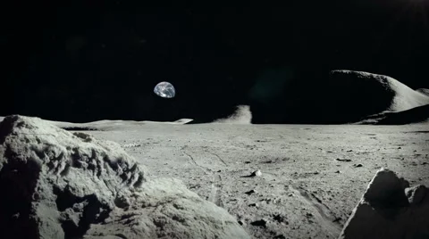 Lunar Landscape - Moon Surface Stock Footage