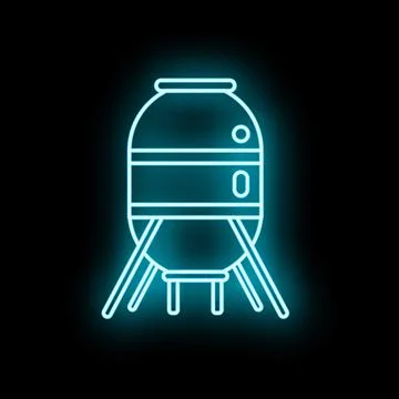 Lunar module exploring space with neon glow Stock Illustration