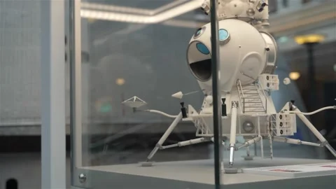 Lunar module layout. Exploration of the star system. Humanity in Space Stock Footage 147060811