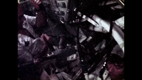 The Lunar Module lifts off from the Moon and docks with the Command Module, Video stock 86138246