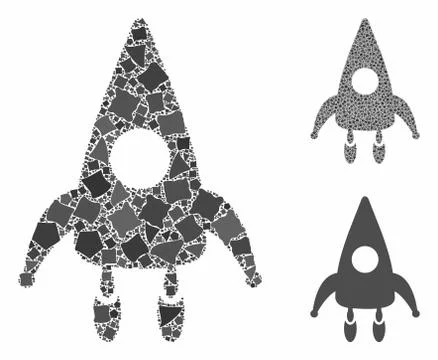 Lunar module Mosaic Icon of Inequal Pieces Illustrazione stock