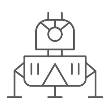 Lunar module thin line icon, science astronomy Stock-Illustration