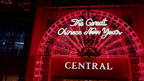 Lunar New Year Display at Central Chidlom Shopping Mall Vídeo Stock 331195901