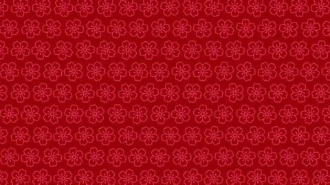 Lunar new year red seamless pattern cherry blossom traditional asian festive Stock Footage 325584530