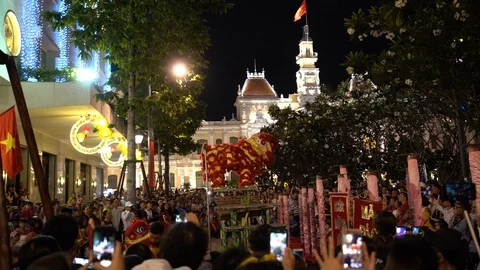 Lunar new year in Saigon. Stock Footage 102337071